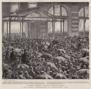 De grote processie van automobielen